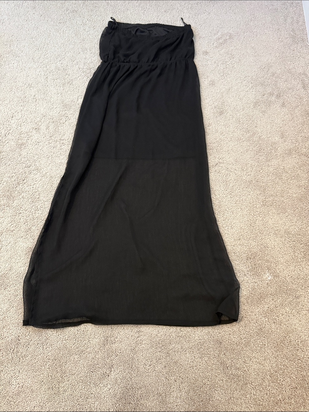 Fashion Magazine Black Strapless Maxi Dress Skirt